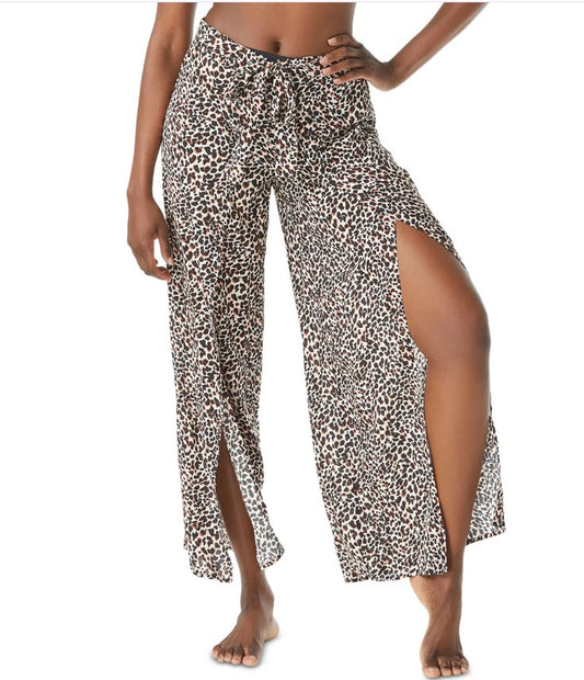 Vince Camuto Wrap Tie-Waist Cover-up Pants - Leopard Print S - Bellso