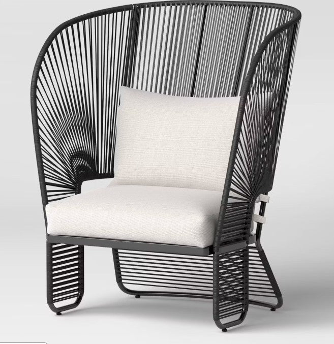 Steel Mackworth Outdoor Patio Statement Armless Chair Black - Threshold™
