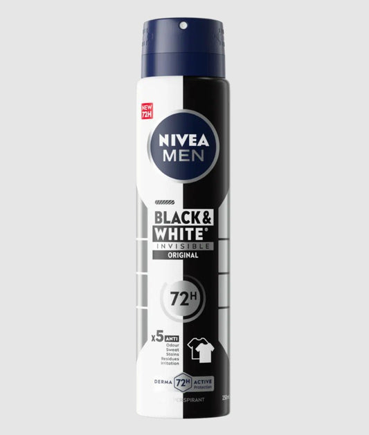 Nivea Men Deodorant Invisible Black & White Spray - 1 Pack - 150 Ml 72 hrs - Bellso