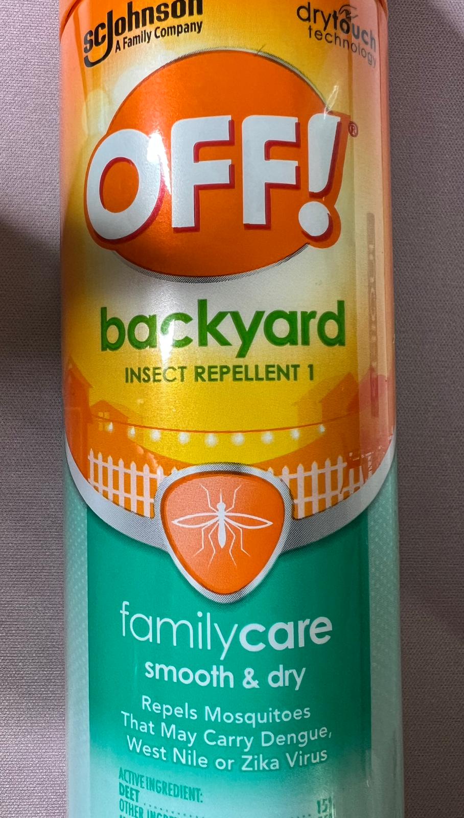 OFF! Backyard FamilyCare Insect Repellent I Smooth & Dry Mosquito Bug Spray 15% DEET 6 Oz - Bellso