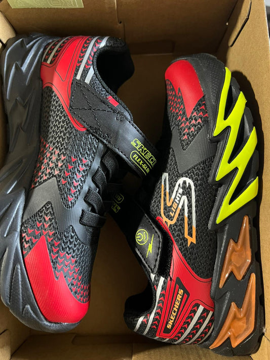 Skechers Boys Flex-Glow Bolt Light-Up Sneaker Size 1 - Bellso
