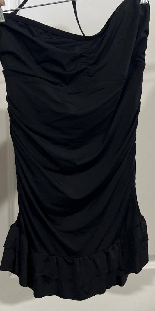 Bleu Swimwear Kore Shirred Ruffle Bandeau Tank with Molded Cups Size 12 - Bellso