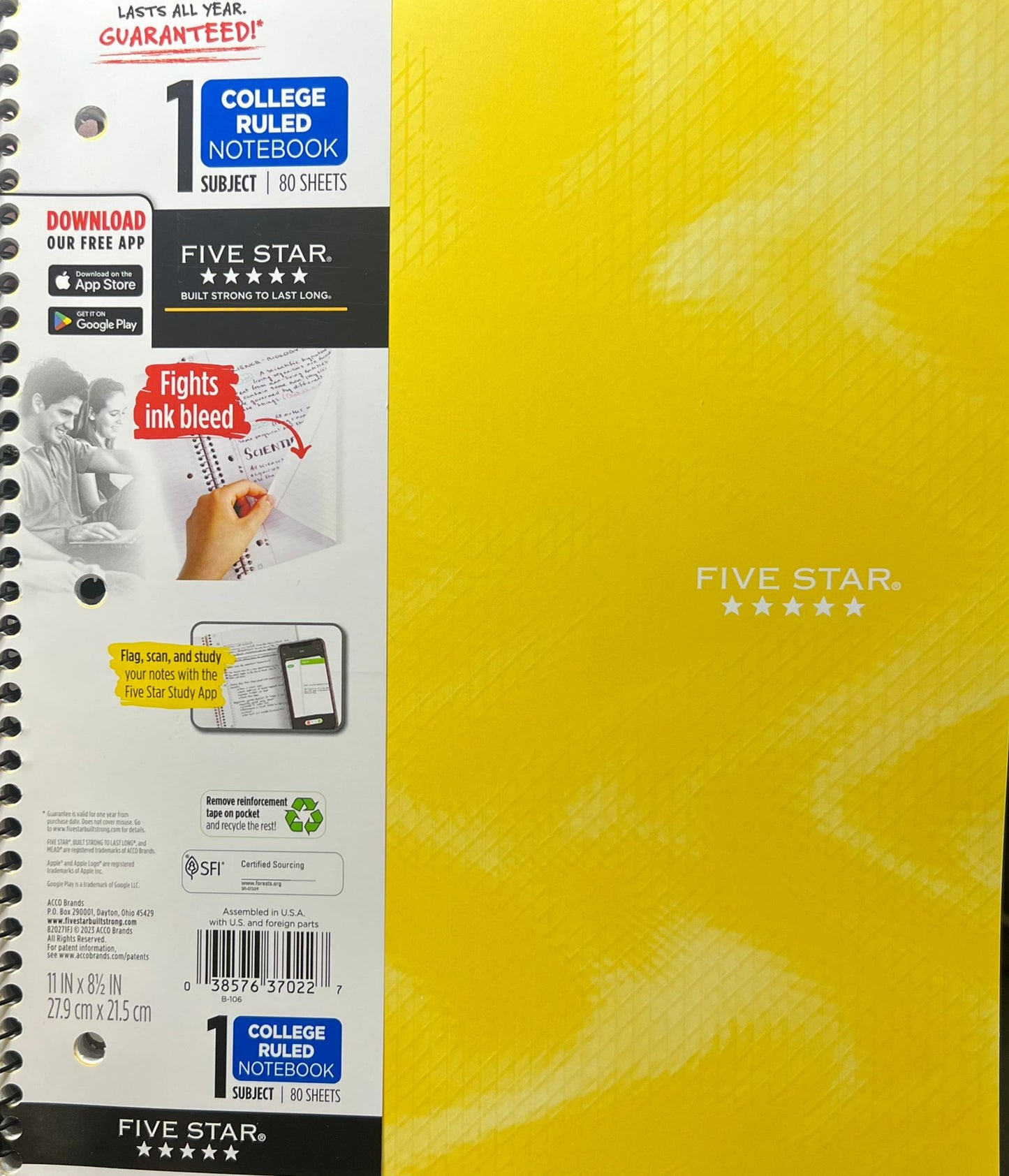 College Ruled Notebook Subject 80 Sheets - Bellso