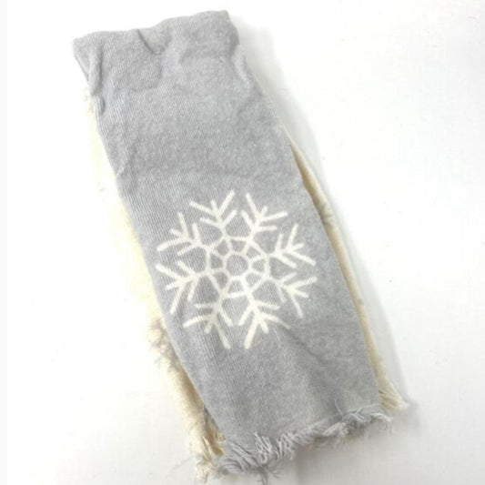2 Pack Christmas Snowflake Hand Towels Grey and White - Bellso