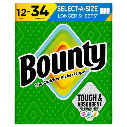 Bounty Select-A-Size 2-Ply Paper Towels, 12 rolls, 119 sheets/roll - Bellso