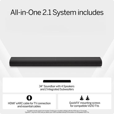 VIZIO 2.1 All-in-One Soundbar with Dolby Atmos and DTS:X, QuickFit® Compatible