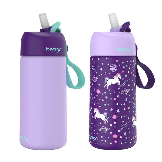 Bentgo 2-Pack Kids Stainless Steel 14 oz Water Bottle Set - Bellso