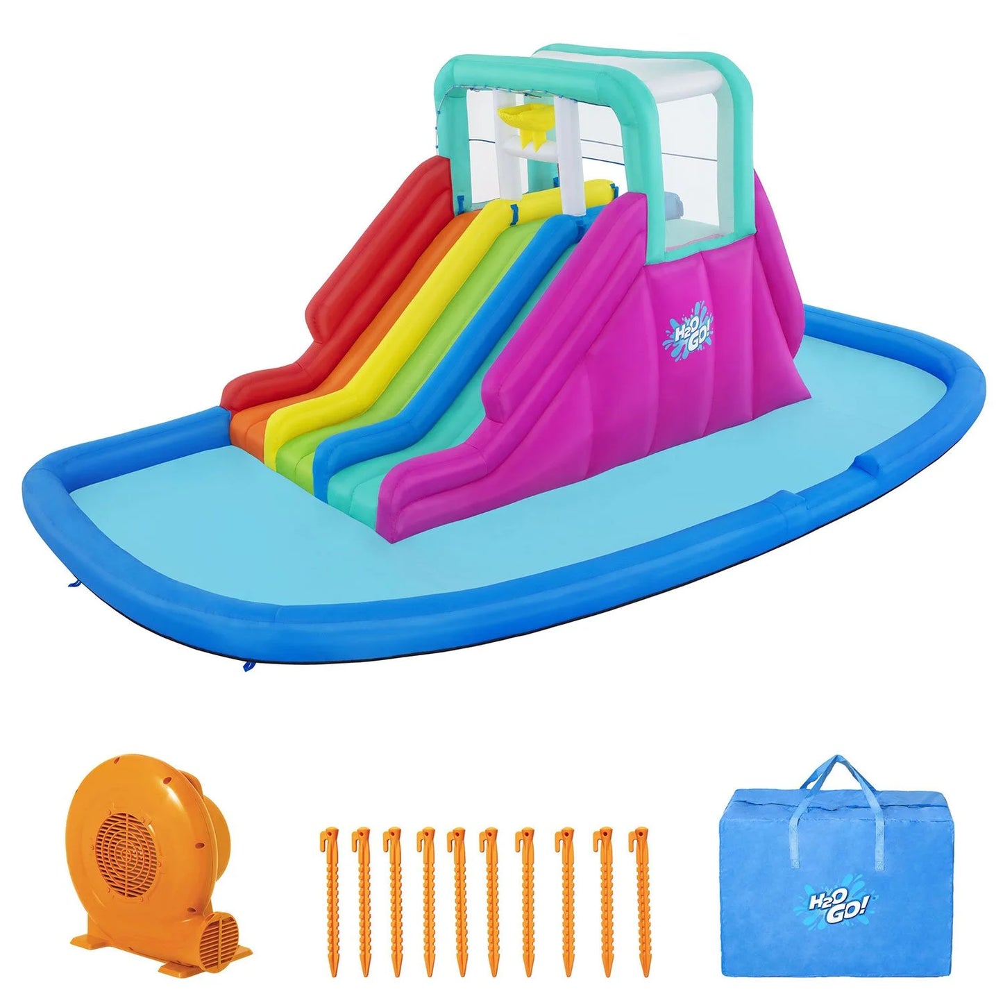 H2OGO! Triple Splash Kids Inflatable Water Park - Bellso