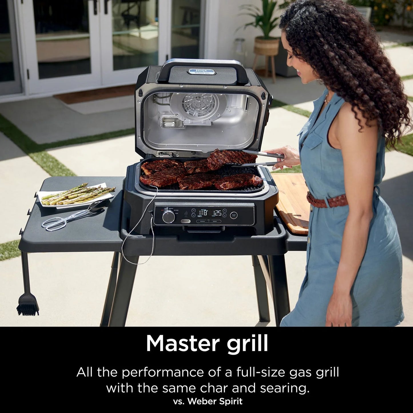 Ninja Woodfire Pro 4-in-1 XL Outdoor Grill & Smoker with Built-in Thermometer - Bellso