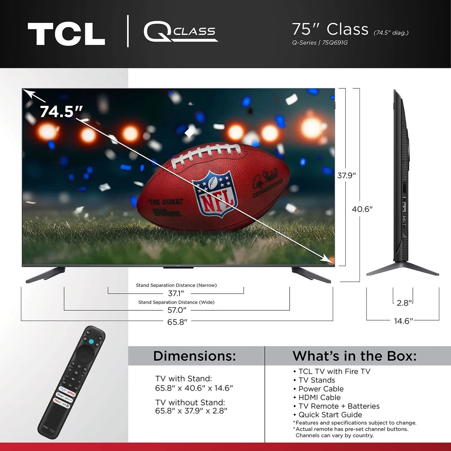 TCL 75" Class Q6 Series 4K QLED Smart TV - Bellso