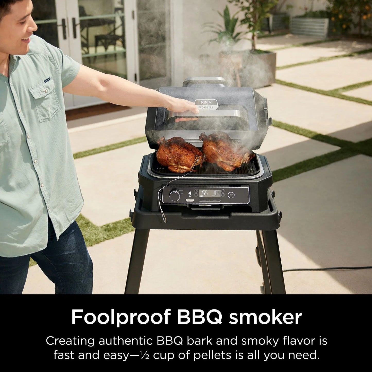 Ninja Woodfire Pro 4-in-1 XL Outdoor Grill & Smoker with Built-in Thermometer - Bellso