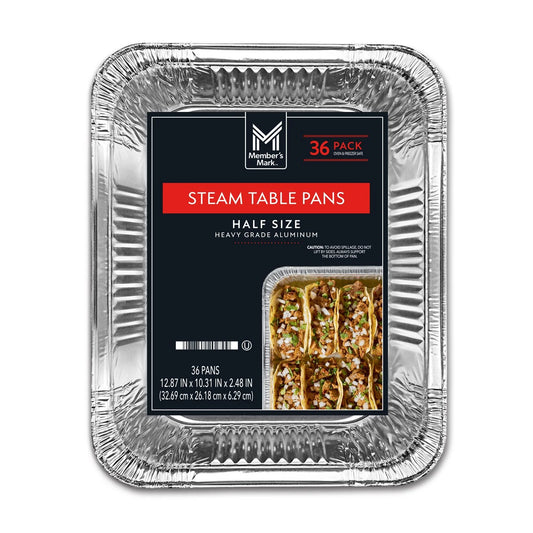 Member's Mark Half Size Aluminum Steam Table Pans, 36 ct. - Bellso