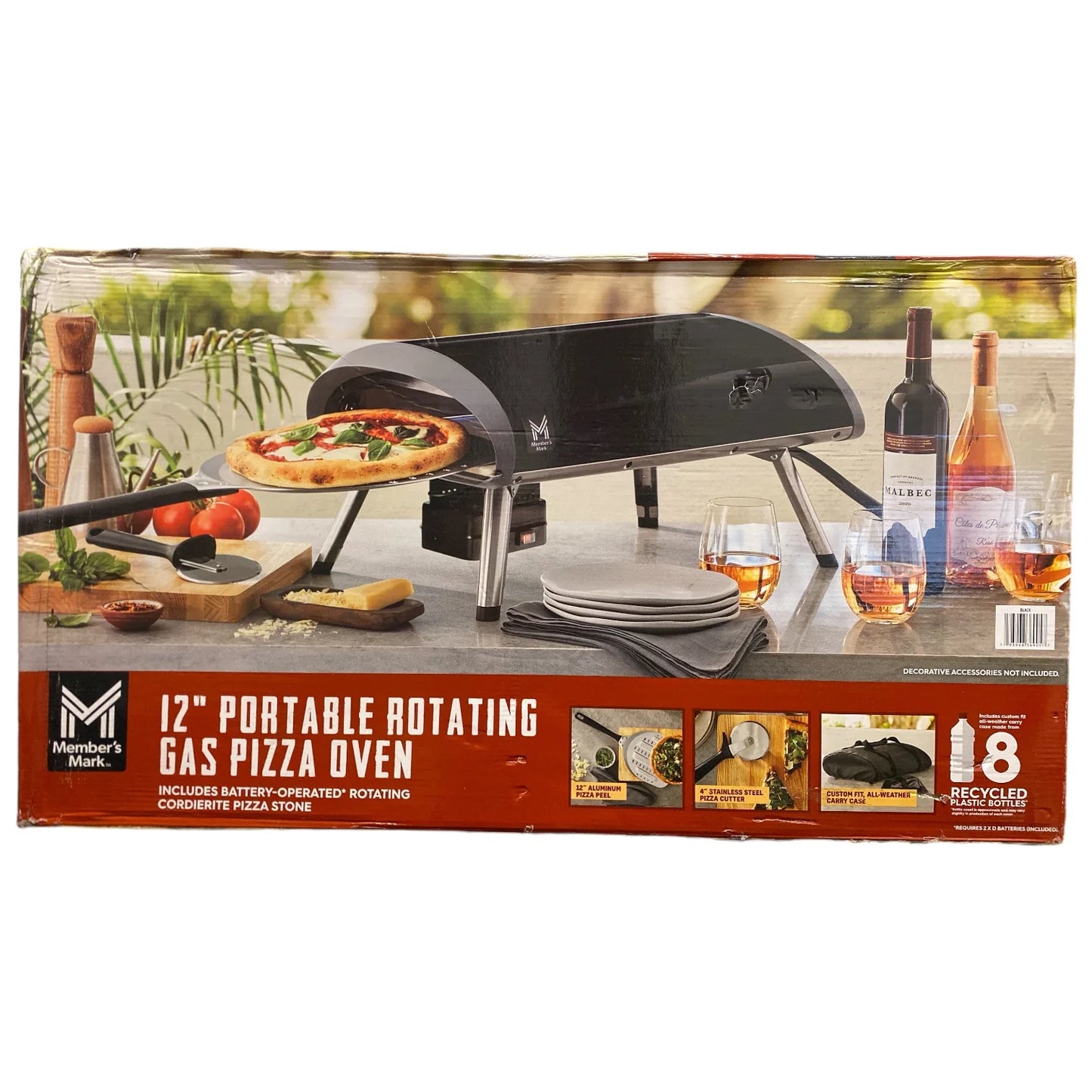 Member's Mark 12" Portable Rotating Gas Pizza Oven, Black - Bellso
