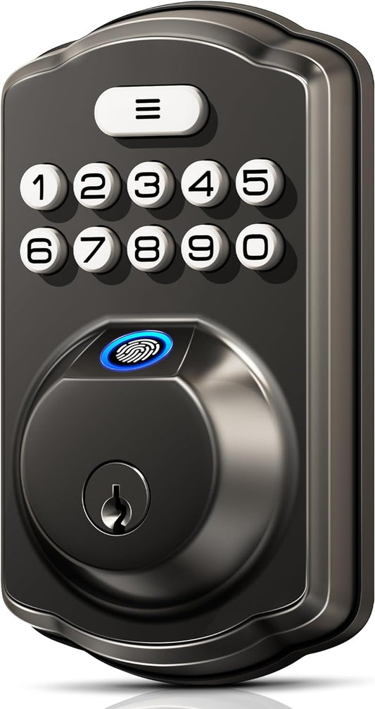 Veise Fingerprint Door Lock, Keyless Entry Door Lock, Electronic Keypad Deadbolt, Biometric Smart Locks for Front Door, Auto Lock - Bellso