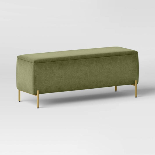 IVY Upholstered Storage Bench Sage Green (FA) -M - Bellso