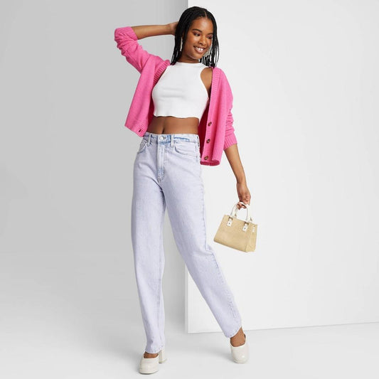 Women's 90's Relaxed Straight Jeans - Wild FableTM Lilac Purple 4 28.00 - Bellso