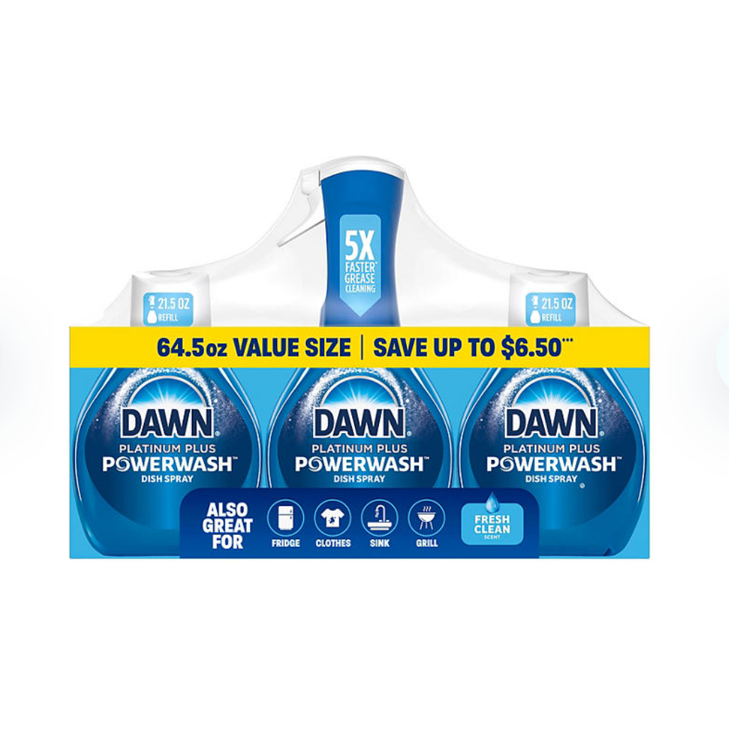 Dawn Platinum Plus Powerwash Dish Spray Fresh Scent 1 Spray Bottle + 2 Refills - Bellso