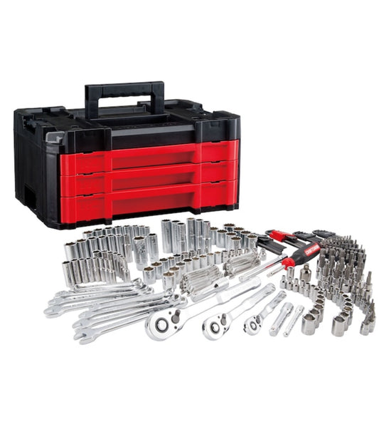 CRAFTSMAN VERSASTACK 262-Piece Standard (SAE) and Metric Polished Chrome Mechanics Tool Set with Hard Case - Bellso