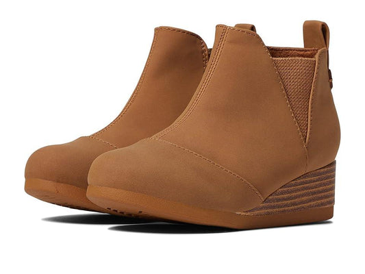 TOMS Kelsey Girls' Wedge Ankle Boots, Girl's, Size: 1, Brown - Bellso