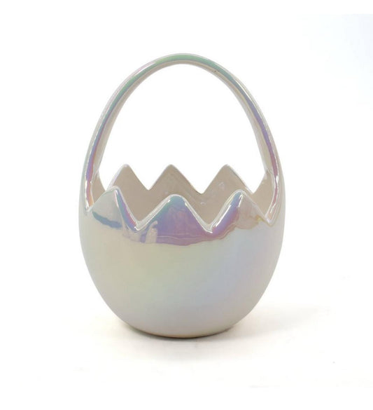 Easter Cracked Egg Basket White - Bellso