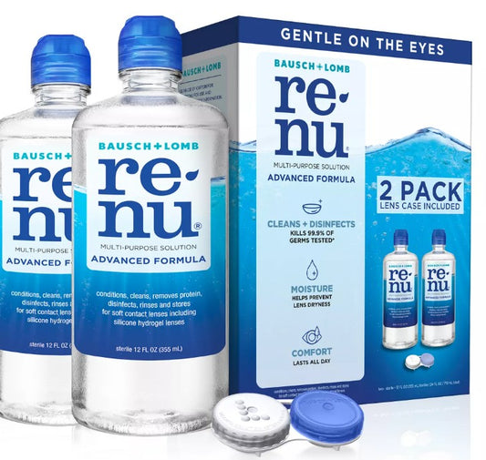 Renu Contact Solution, Advanced Triple Disinfectant Formula - 24 Fl Oz-14.99 - Bellso