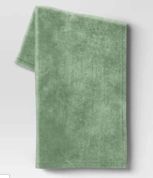 Plush Throw Blanket 1Count- Musk Green 50" x 60" - Bellso
