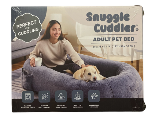 Snuggle Cuddler Oversized Plush Adult Human Dog Bed, 68"x38Xx12", Grey $99.98 - Bellso