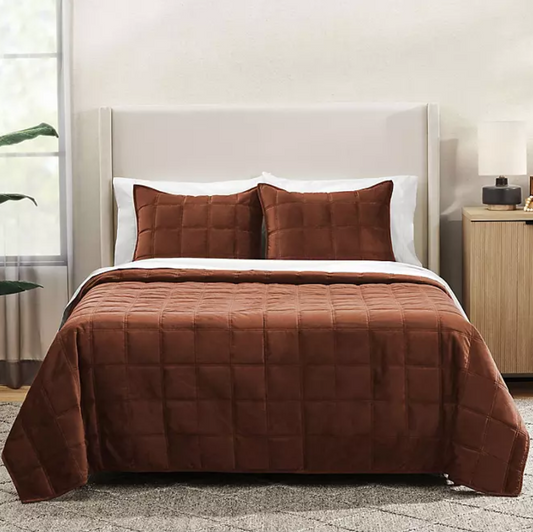 Member's Mark 3-Piece Velvet Box Quilt Set King - Bellso