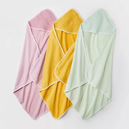 Baby Girls' 3pk Waffle Hooded Bath Towel - Bellso