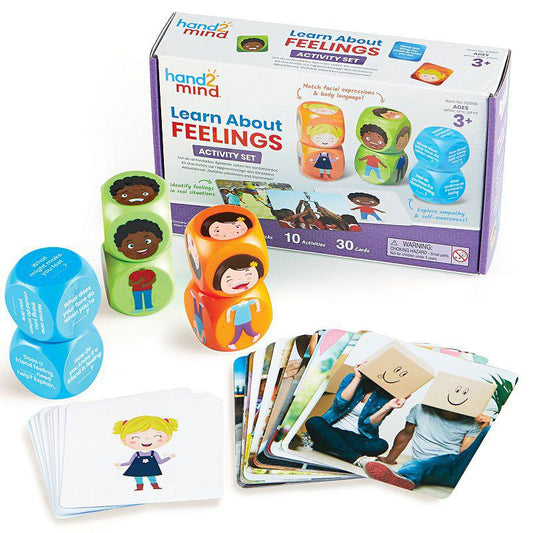 Hand2Mind Learn about Feelings Set, Social Skills Games for Kids, 10 S - Bellso
