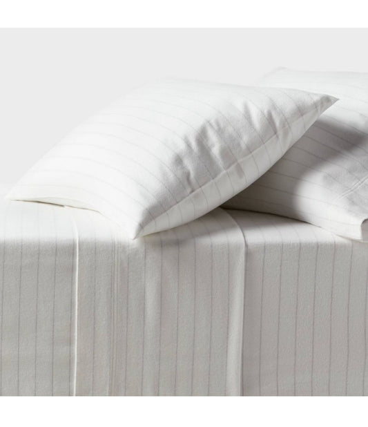 Twin/Twin XL Ultra Soft Flannel Sheet Set Eco Melange Stripe - Bellso