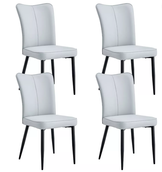 NicBex Dining Chairs Set of 4,Modern Dining Room Chairs with PU Leather Curved Backrest and Metal Legs - Bellso