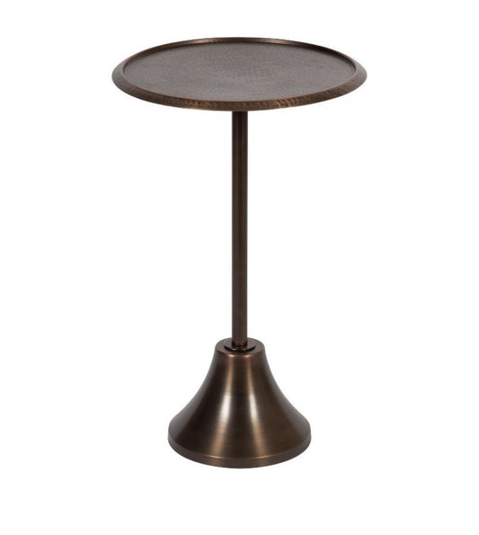 Kate and Laurel Regina Round Metal Side Table 15x15x24, Bronze - Bellso