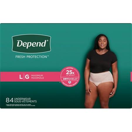 Depend Fit-Flex Incontinence & Postpartum Underwear for Women Large (84 Ct.) - Bellso