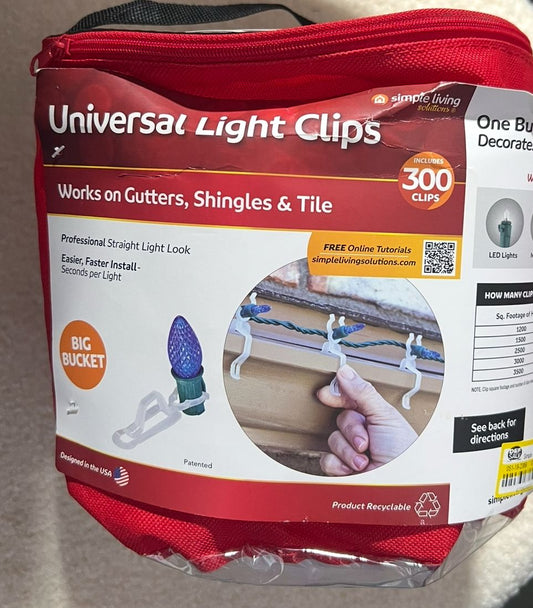 Simple Living Solutions 300ct Universal Light Clips: No Assembly, Clear String Light Accessories - Bellso