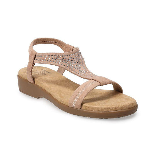 Croft & Barrow® Women's Jeweled Strappy Sandals, Size: 7.5, Brown - Bellso