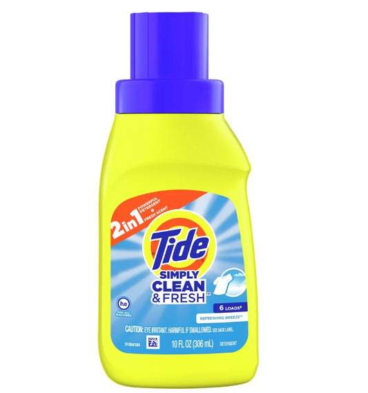 Tide Simply Clean & Fresh Liquid Laundry Detergent Refreshing Breeze 6 Loads 10 Fl Oz - Bellso