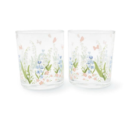 2pk 25oz Springs Glass Tumblers Floral - Bellso
