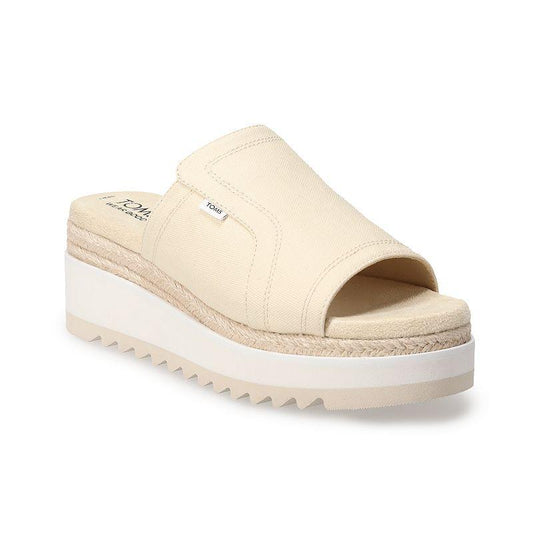 TOMS Adria Women's Platform Slide Sandals, Size: 6, Natural - Bellso