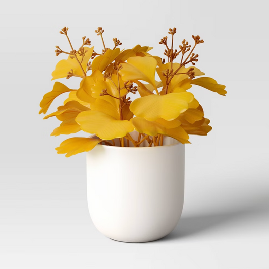7.5" Ginkgo Mini Artificial Plant Arrangement Gold - Room EssentialSTM - Bellso
