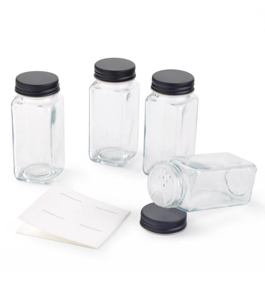4 pk Spice Jars Black -3.00 - Bellso