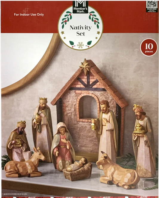 Member's Mark 10-Piece Hand-Painted High-Quality Resin Nativity Set - Bellso
