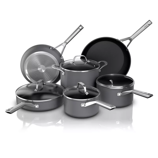Ninja 10pc Never Stick Signature Hard-Anodized Cookware Set: Dishwasher-Safe, Induction Compatible, Nonstick Aluminum - Bellso