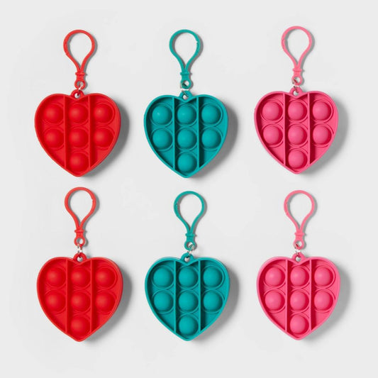 6pc Heart Valentine's Day Pop Its Party Favor Sets - SpritzTM - Bellso