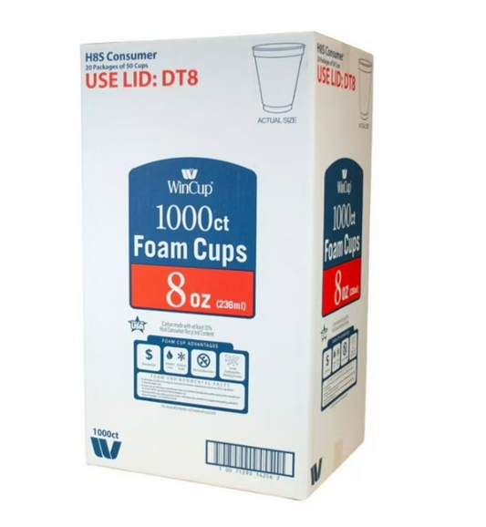 WinCup Foam Cups (8oz - Bellso