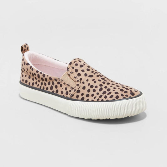 Girls' Sariah Leopard Animal Print Slip-On Sneakers Size 1 - Bellso