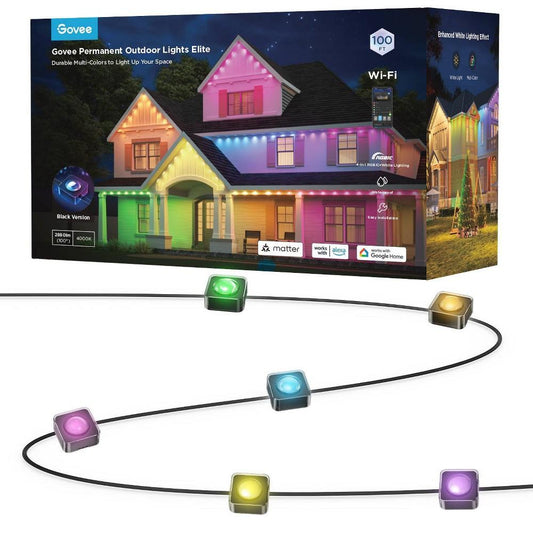 Govee - Wi-Fi RGBIC Outdoor Permanent String Lights 100ft - Bellso