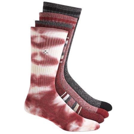 Sun + Stone 4 Pack Men S Crew Socks Multicolor Shoe Sizes 7-12 B4HP (Burgandy Charcoal) - Bellso