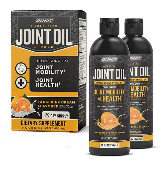 Onnit Joint Oil: Emulsified Liquid Fish Oil to Support Joint Health and Mobility Tangerine Flavor (2 pk. 12 fl. oz. ) Exp 3/2025 - Bellso