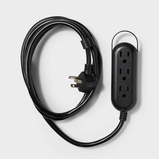 6' 3-Outlet Indoor Extension Cord Black - HeyDAYTM - Bellso